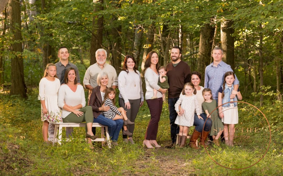 Extended Family Portrait – A Wooded Setting for 3 Generations